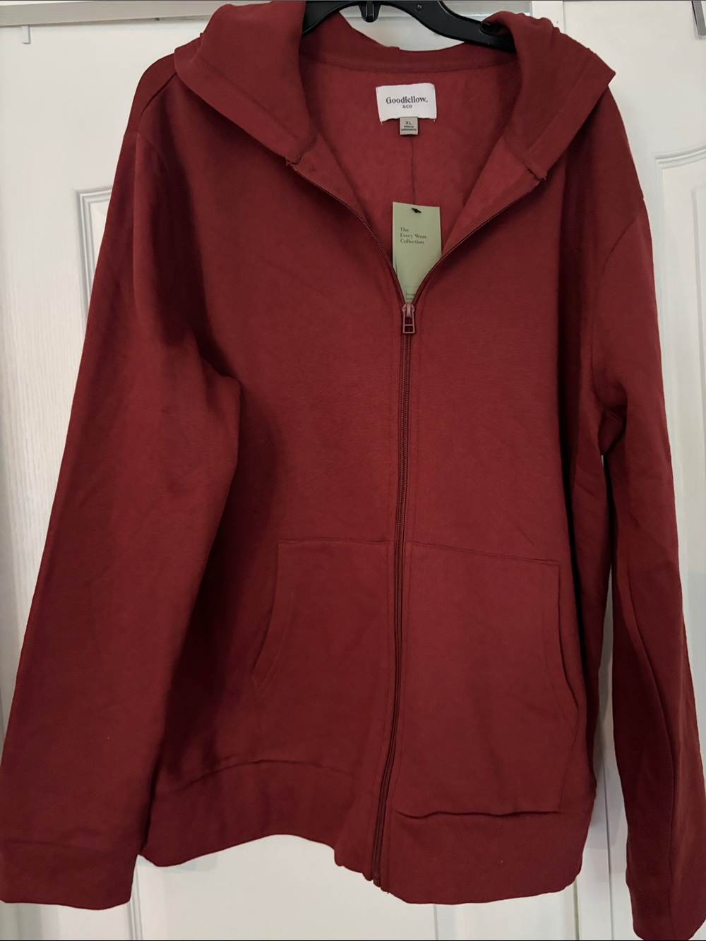 Goodfellow & Co Brick-Red Full-Zip Hoodie Jacket